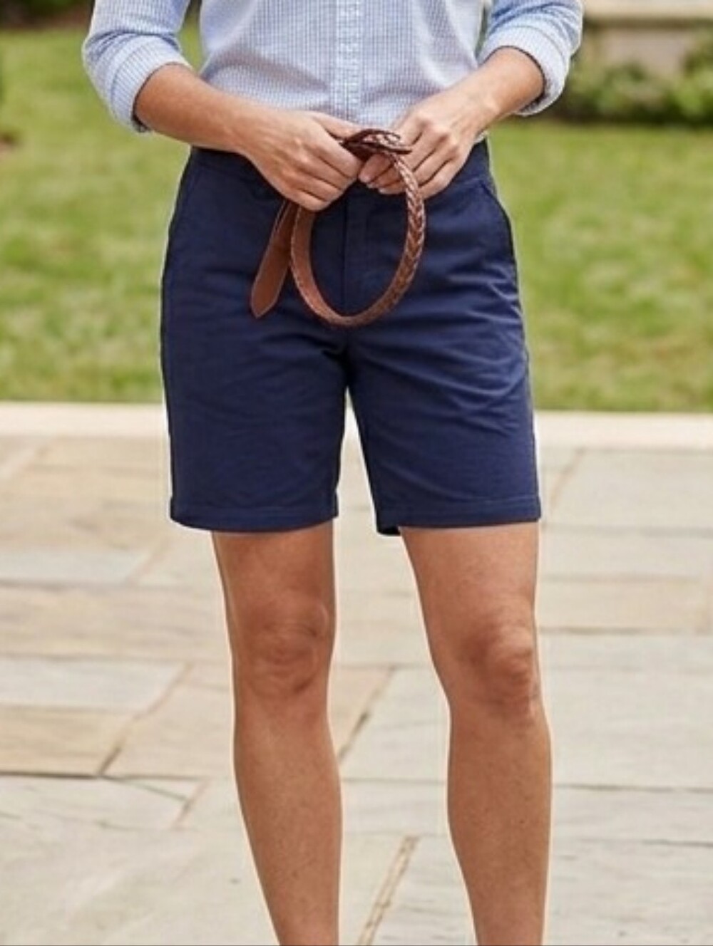 Crown & Ivy Women's Caroline Navy Chino Shorts - Size 12